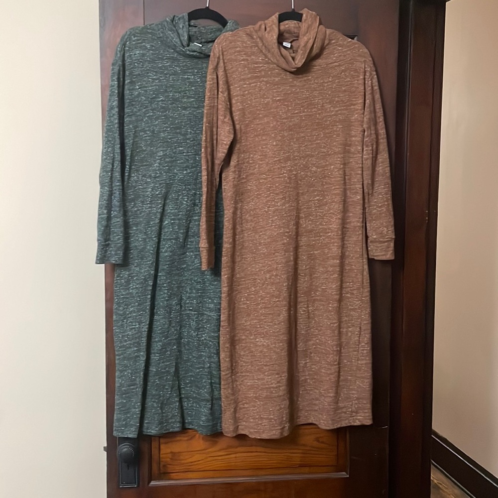 **BUNDLE** two mock neck loose fit midi dresses